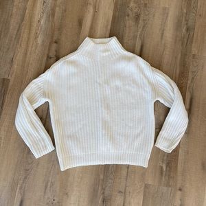 Thick white mockneck sweater